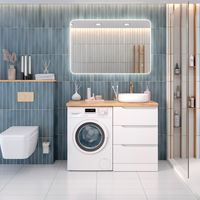 Тумба напольная NORDIC 60 /3 ящ/ со столешницей из массива 122 см под накладную раковину /AQUA DE MARCO 5060CNOR122/F — фото 12, Тумбы под раковину