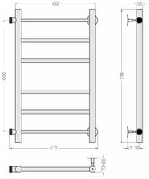 Полотенцесушитель водяной Стилье Версия-Б 600х400 (3+3) П 18 Чёрный 17610-6040 — фото 4, Водяные полотенцесушители