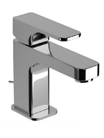 Смеситель для раковины, Cisal, Cubic, тип открывания воды-однорычажный, отверстия для монтажа-1, вынос излива, мм-110, донный клапан-есть, тип подводки-гибкая, стандарт подвода воды-3/8", цвет-Chrome арт-CU00051121 — фото 1, Смесители для раковины