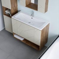 Товар: Тумба с раковиной и нишей Бриклаер КРИСТАЛЛ 100L, латте/дуб крафт табачный - фото 7 Тумба с раковиной и нишей Бриклаер КРИСТАЛЛ 100L, латте/дуб крафт табачный — фото 7, Тумбы с раковиной