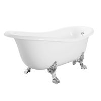 BELLA Ванна 170x80xH74 см. на лапах "LEONE" STANDART, белая, слив/перелив хром 26917 — фото 1, Ванны