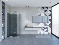 Душевой уголок ERLIT 101 серия тонированное стекло арт-ER10110H-C4 — фото 3, Квадратные душевые уголки