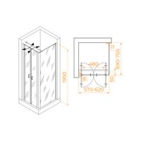 Душевой уголок RGW PA-144B (PA-104B+Z-050-2B+O-104B) 600x700 060814467-014 — фото 1, Душевые уголки
