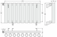 Отопительный радиатор Сунержа Кумир-0 EU50 левый 300х610 9 секций Золотой шёлк арт-32-0350-3009 — фото 5, Радиаторы отопления