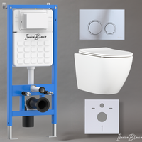 Комплект 3в1 IBERICA BLANCA инсталляция SILENCIO, унитаз BILBAO ALTO белый, кнопка смыва ESTI-O хром глянцевый (IB001.BLA.234.823) — фото 1, Комплекты унитаз + инсталляция