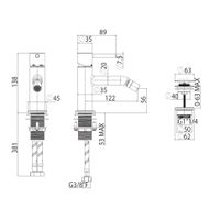 Смеситель для биде Bossini Teo Z00702.021 с донным клапаном Click-Clack цвет золото — фото 1, Смесители для биде