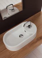 Раковина Scarabeo SEVENTY накладная с переливом с одним отверстием цвет белый арт-8094 — фото 3, Раковины накладные