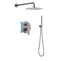 AQ1172BGM БЕТТА Set 3 в 1 душевой комплект, оружейная сталь — фото 1, Встраиваемые душевые комплекты