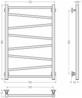 Полотенцесушитель водяной Сунержа Сирокко 800х500 Матовый чёрный арт-31-0253-8050 — фото 2, Водяные полотенцесушители