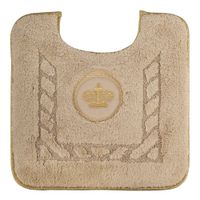 Коврик д/WC 60х60 см., вышивка логотип КОРОНА, капучино, окантовка золото 30780 — фото 1, Коврики для ванной комнаты