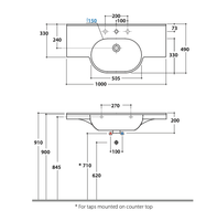 Раковина GLOBO MODE подвесная или на консоль с одним отверстием и двумя намеченными цвет белый арт-ME080BI — фото 4, Раковины подвесные