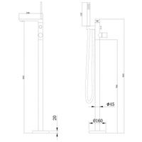 Смеситель ABBER Rund напольный, розовое золото матовое арт-AF8715MRG — фото 3, Смесители напольные