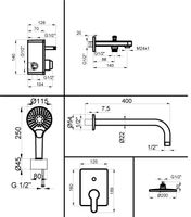 Промо-комплект встраиваемый для ванны AZARIO TEVIS арт-AZ-15490711 — фото 1, Встраиваемые душевые комплекты