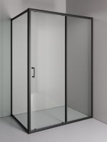 Товар: Orange душевой уголок без поддона с раздвижной дверкой, матовый черный арт-E23-13090TB - фото 4 Orange душевой уголок без поддона с раздвижной дверкой, матовый черный арт-E23-13090TB — фото 4, Прямоугольные душевые уголки