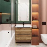 Тумба под раковину подвесная La Fenice Tesoro , табак арт-FNC-01-TES-DGT-80-2 — фото 3, Тумбы под раковину