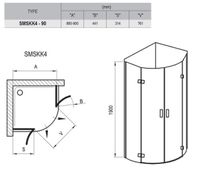 Товар: Душевой уголок Ravak Smartline SMSKK4-90 профиль хром, стекло прозрачное арт-3S277A00Y1 - фото 2 Душевой уголок Ravak Smartline SMSKK4-90 профиль хром, стекло прозрачное арт-3S277A00Y1 — фото 2, Душевые уголки четверть круга