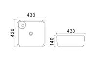 Раковина Azario 43х43х14 накладная, белая арт-AZ41267 — фото 2, Раковины накладные