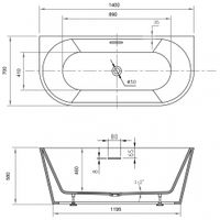 Акриловая ванна ABBER AB9503-1.4 белая — фото 10, Акриловые ванны
