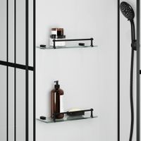 Душевая кабина Niagara Standart (90х90х225) низкий поддон(15см),черный,стекло прозрачное,3 места арт-ST90/15QR/KL/BKT — фото 7, Душевые кабины