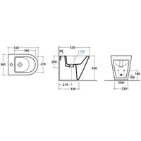 Товар: Биде GLOBO FORTY3 Напольное приставное с одним отверстием цвет белый FO010BI - фото 3 Биде GLOBO FORTY3 Напольное приставное с одним отверстием цвет белый FO010BI — фото 3, Биде напольные