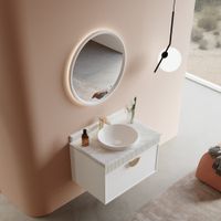 Товар: Тумба с раковиной ORKA Molino 80 подвесная, белый матовый, 2 ручки в комплекте золото и хром арт-5004580 - фото 3 Тумба с раковиной ORKA Molino 80 подвесная, белый матовый, 2 ручки в комплекте золото и хром арт-5004580 — фото 3, Тумбы с раковиной