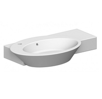 Раковина Scarabeo WISH подвесная с переливом с одним отверстием с полотенцедержателем цвет белый арт-2011 — фото 1, Раковины подвесные