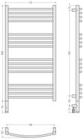Полотенцесушитель электрический Сунержа Богема 3.1 выгнутая 1000х500 МЭМ левый Без покрытия арт-00-6002-1050 — фото 3, Электрические полотенцесушители