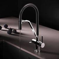 F8F07802 Func, смеситель для кухни с каналом для питьевой воды и гибким изливом, хром,черн. излив — фото 1, Смесители для кухни