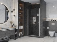 Дверь в нишу Ambassador Elysium 111011111CX (100х200) хром,стекло прозрачное,распашная,1 место — фото 2, Распашные душевые двери