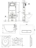 Товар: Orange Унитаз подвесной безободковый белый с инсталляцией, микролифт, кнопка смыва белая арт-CI07-150W+APB288 - фото 10 Orange Унитаз подвесной безободковый белый с инсталляцией, микролифт, кнопка смыва белая арт-CI07-150W+APB288 — фото 10, Комплекты унитаз + инсталляция