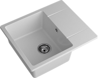 GRANFEST Мойка URBAN 258L 1-чаша+крыло 580*490мм серый арт.GF-UR- арт-258L серый — фото 1, Кухонные мойки