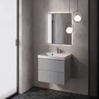 "S1" тумба под умывальник подвесная 60 см., цвет серый. арт-AQM900160GM — фото 4, Тумбы под раковину