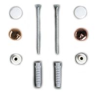 Комплект вертикальных крепежных винтов SIMAS цвет бронза/белый для унитаза и биде F90 F90.BR — фото 1, Комплектующие для туалета