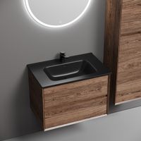 Тумба подвесная SANCOS Marmi 2.0 690х445х520 с двумя ящиками оснащенными доводчиками скрытого монтажа, дуб чарльстон, арт.MR2.070ECH — фото 7, Тумбы под раковину