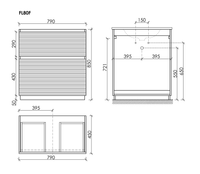 Тумба напольная SANCOS Folk Floor 790х445х850, c двумя ящиками оснащенными доводчиками, Капучино, арт.FL80FCP — фото 2, Комоды и тумбы для ванной комнаты
