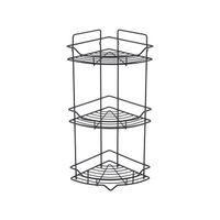 Полка трёхъярусная угловая Milardo Grid проволока стальная, чёрный матовый арт-GRICC3BM44 — фото 1, Полки для ванной и душа