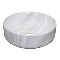 Раковина-чаша Azario 355х355х120 накладная, круглая, светлый мрамор арт-AZ-3134-M817 — фото 2, Раковины накладные