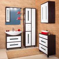 Пенал Бриклаер БАЛИ 57 см, венге/белый 4627125412417 — фото 4, Пеналы для ванной комнаты