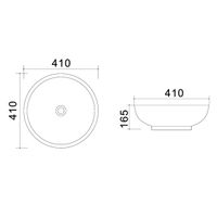 Раковина Azario 41х41х16,5, белая арт-AZ-4947 — фото 1, Раковины накладные