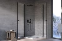 ANDROMEDA Q - 100x100 - SILVER PROFILE - TRANSPARENT арт-516470 — фото 1, Душевые уголки