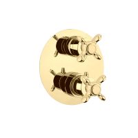 Смеситель для душа встраиваемый с термостатом Webert Ottocento OT970902010, золото — фото 1, Смеситель для душа