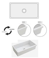 Кухонная мойка SIMAS LAVABI накладная глазированная с 4 сторон без отверстий цвет белый Q536 — фото 3, Кухонные мойки