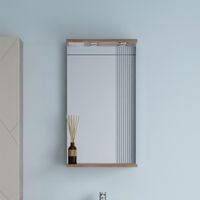 Товар: Зеркало Бриклаер КРИСТАЛЛ 40 см, дуб крафт табачный 4627125416811 - фото 1 Зеркало Бриклаер КРИСТАЛЛ 40 см, дуб крафт табачный 4627125416811 — фото 1, Зеркала в ванную комнату