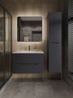 Orange Line тумба с раковиной подвесная, графит матовый арт-Li-70Tug+Ra — фото 5, Тумбы с раковиной