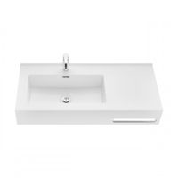 Раковина КВАДРО Про 100, левая 1A733331QA01L — фото 1, Раковины подвесные