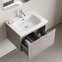 Тумба подвесная SANCOS Snob R 1.0 590х445х406, c одним ящиком оснащенным доводчиками, Doha Soft , арт. арт-SNR1.060SM — фото 4, Тумбы под раковину