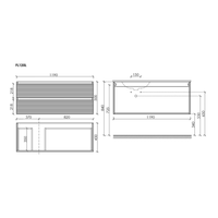 Тумба подвесная SANCOS Folk левая 1195х445х500, c двумя ящиками оснащенными доводчиками, Grey soft, арт.FL120LGS — фото 6, Тумбы под раковину