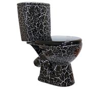 УЮТ Унитаз-компакт, косой выпуск, 2-х режимн. арм-ра, сид. п/п Уклад, черный кракелюр, ROSA Вн УнкЧК09 — фото 1, Напольные унитазы