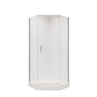 Душевое ограждение Niagara Nova NG-6634-08 (100х100х195) трапеция,хром,дверь распашная,стекло прозрачное,1 место арт-66340811 — фото 1, Душевые уголки трапеция