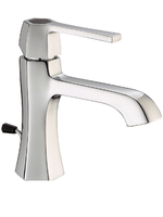 Смеситель для раковины, Cisal, Chérie, тип открывания воды-однорычажный, тип установки-на раковину, отверстия для монтажа-1, высота, мм-160, вынос излива, мм-121, донный клапан-есть, тип подводки-гибкая, стандарт подвода воды-3/8", внутренняя часть-есть, цвет-Chrome/Night Black арт-CH0005146T — фото 1, Смесители для раковины